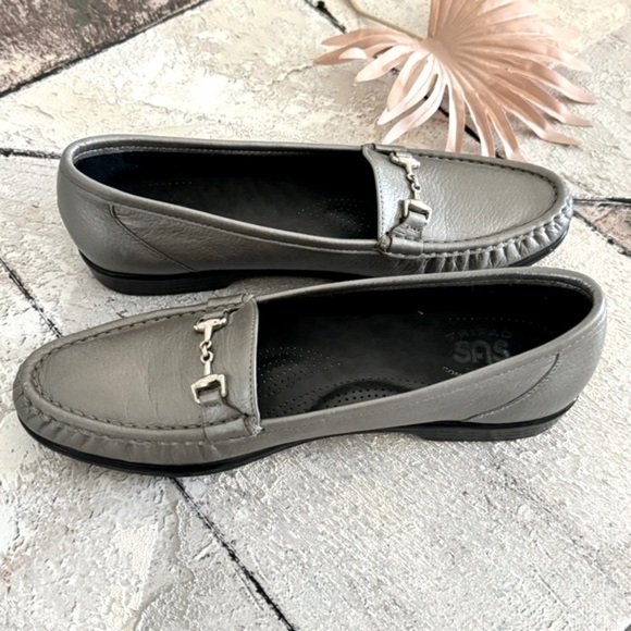 SAS Tripad Comfort Metro Womens Gray Leather Loafers Horse Bit Sz 9.5 S Narrow - Picture 11 of 14
